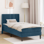 Voodiraam madratsiga Sinine 100 x 200 cm Samet
