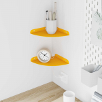 Ujuv riiul riiuliga 2 pcs Kollane sinep 18 x 18 x 2 cm
