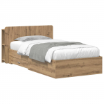 Voodiraam ladustamisega Artisan tamm 90 x 200 cm Tehispuit