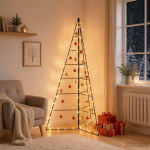 Metallist LED-tuledega j&otilde;ulupuu KUOPIO 140 cm Soe valge Teras
