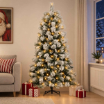 Kunstlik kokkupandav j&otilde;ulupuu 150 cm 150 LED-i Soe valge