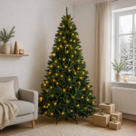 Kunstlik kokkupandav j&otilde;ulupuu 240 cm 600 LED-i Soe valge PVC