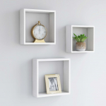 Kuubikukujulised riiulid, 3 tk, valge, mdf