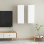 Telerikapid, 2 tk, valge, 30,5 x 30 x 90 cm, puitlaastplaat