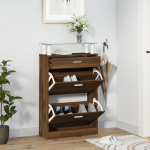 Jalatsikapp, pruun tamm, 63 x 24 x 104 cm, tehispuit