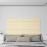 Seinapaneelid 12 tk, kreemjas, 90 x 15 cm, kunstnahk, 1,62 m&sup2;