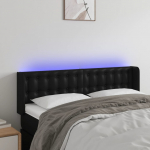 LED-voodipeats, must, 147x16x78/88 cm, kunstnahk