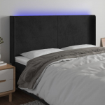 LED-voodipeats, must, 203x16x118/128 cm, samet