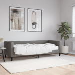 Diivanvoodi madratsiga, tumehall, 80x200 cm, kangas