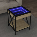 Diivanilaud LED-tuledega, sonoma tamm, 40x40x49cm