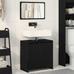 Vannitoa kapp ladustamisega must tamm 60 x 33 x 60 cm tehispuit