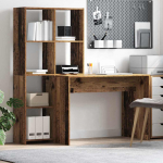 Laud riiuliga vana puit 138.5 x 55 x 143 cm tehispuit