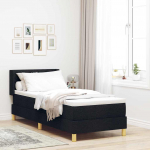 Kontinentaalvoodi must ja valge 80 x 200 cm kangas