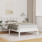 Voodiraam peatsiga Valge 90 x 200 cm Tahke m&auml;nd