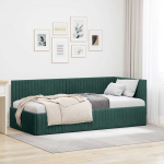 Nurgavoodi raam peaga Tume rohelise 90 cm x 190 cm Samet