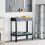 T&ouml;&ouml;toolid sahtliga riiuliga must 80 x 40 x 91 cm tehispuit