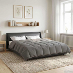 Suvised teki Rapistatud Helehall 200 x 220 cm Mikrokiud