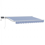 Manuaalne varikatus LED-idega Sinine ja Valge 3 x 2,5 m