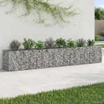 Gabioni t&otilde;stetud voodi 2 tk H&otilde;bedane 340 x 60 x 55 cm