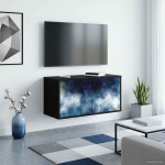Seinale paigaldatav TV kapp RAALTE 69 x 33 x 40 cm Must tamm