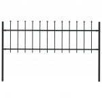 Terava otsaga aed, terasest, 1,7 x 0,6 m, must