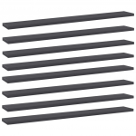 Riiuliplaadid 8 tk, hall, 80x10x1,5 cm, puitlaastplaat