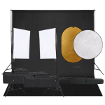 Fotostuudio komplekt valgustuse, taustapildi ja reflektoriga