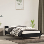 Voodiraam peatsiga ilma madratsita must 90x200 cm samet