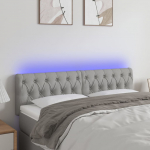 LED-voodipeats, helehall, 144x7x78/88 cm, kangas