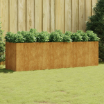 Taimekast, 280 x 80 x 80 cm, corten-teras