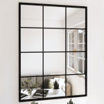 Seinapeeglid 3 tk, must, 80 x 60 cm, metall