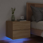 Seinale kinnitatav &ouml;&ouml;kapp LED-tuledega, sonoma tamm