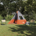 Tipi telk katusega Hall ja oranž 383 x 338 x 217 cm taft