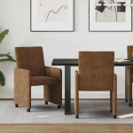 Ratastega S&ouml;&ouml;gi-toolid ratastega 2 tk Pruun 57 x 66 x 94 cm