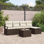 Aia diivanikomplekt 6 tk pruun ja kreemjas 230 x 117 x 85 cm