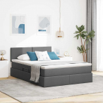 Voodi hoiukohaga ja madratsiga Tumehall 140 x 190 cm Tehispuit