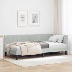 Nurga voodiraam peatsiga Helehall 90 cm x 200 cm Samet