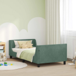 Laste voodiraam peatoega peaga Mere Roheline 90 x 200 cm Samet
