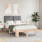 Voodiraam Pehme Peatoega peaga Helehall 120 x 190 cm Tahke m&auml;nd