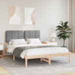Voodiraam Pehme Peatoega peaga Helehall 140 x 200 cm Tahke m&auml;nd