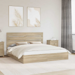 Laos voodi peaga sahtliga Sonoma tamm 180 x 200 cm Tehispuit