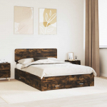 Voodiraam peatsiga Suitsetatud tamm 140 x 200 cm Tehispuit