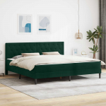 Voodiraam madratsiga peaga Tume rohelise 180 x 200 cm Samet