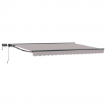 Manuaalne varikatus LED-idega Helehall ja antratsiit 4 &times; 3,5 m
