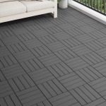 Terrassiplaat 3D disain 11 tk Must 30 x 30 cm Puitplastik
