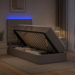 LED-iga voodiraam koos madratsiga pruunikashall 90 x 200 cm