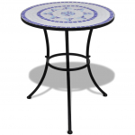 Bistroolaud, sinine ja valge, 60 cm, mosaiik