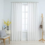 Pimendavad kardinad konksudega, 2 tk, koltunud valge 140x175 cm