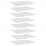 Riiuliplaadid 8 tk, valge, 60x50x1,5 cm, puitlaastplaat