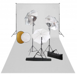 FOTOSTUUDIOKOMPLEKT LAMBID, VIHMAVARI, TAUSTAPILT JA REFLEKTOR